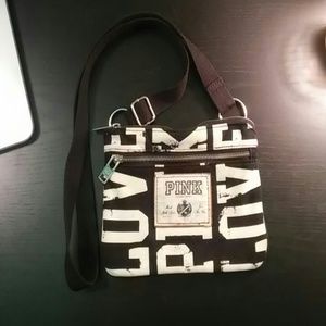 Pink Black & White Mini 2-Pocket Crossbody Bag
