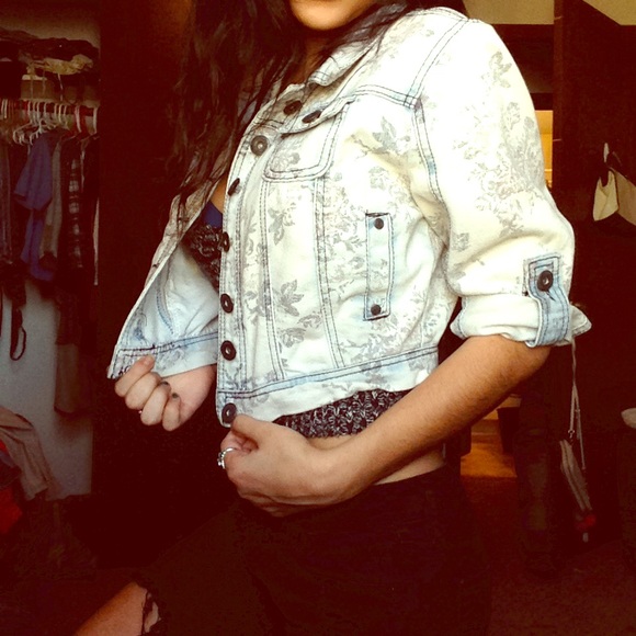 Denim floral jacket!!