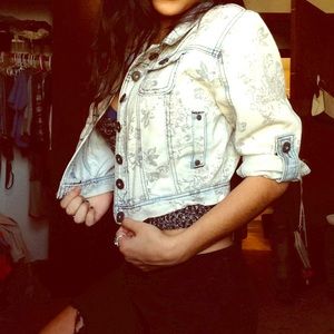 Denim floral jacket!!
