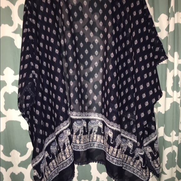 Sheer elephant kimono