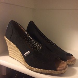 Black Toms wedges