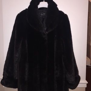 Full length Terry Lewis faux fur coat