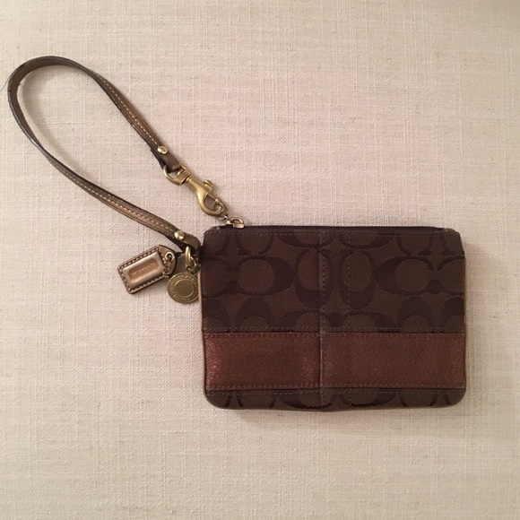 Brown Coach Wristlet