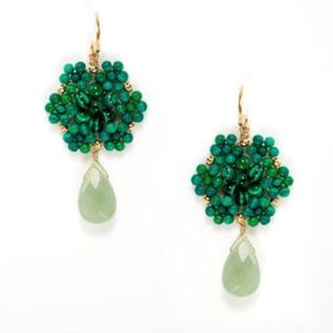 Green Malachite Drop Earrings