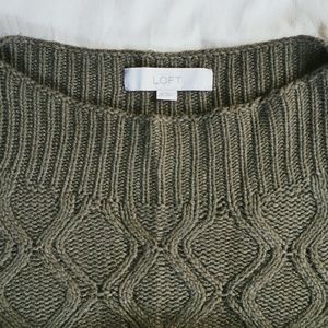 Olive cable knit pullover