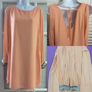 Boutique Peach long sleeve dress