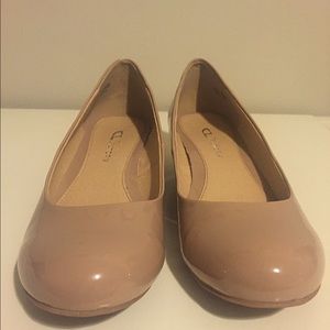 Nude patent wedge pump - 8.5 US