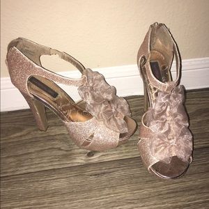 Rose gold heels by Material Girl