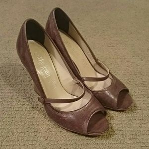 Brown leather wedges - Cathy Jean!