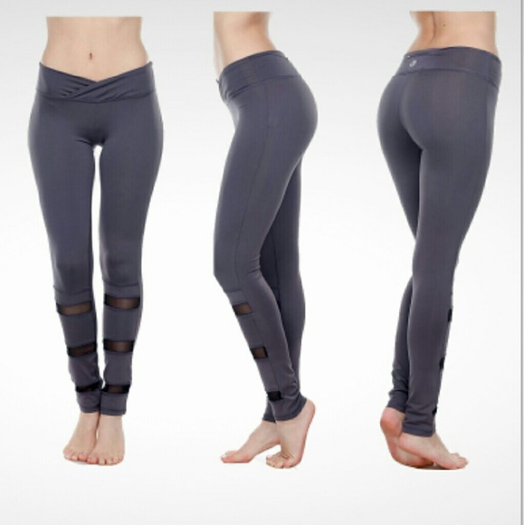 Sexy Gray Mesh Activewear leggings - Picture 2 of 2