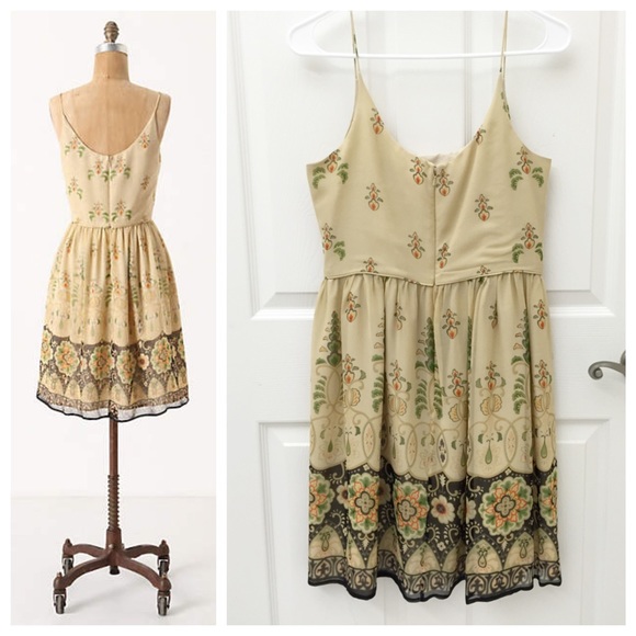 SOLD Anthropologie Anna Sui Geneva Dress Silk - Picture 2 of 4