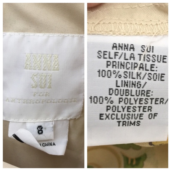 SOLD Anthropologie Anna Sui Geneva Dress Silk - Picture 3 of 4