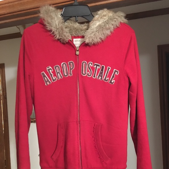 Aeropostale fur-lined zip-up jacket. - Picture 1 of 2