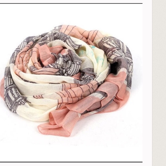 Eiffel Tower print scarf. - Picture 3 of 4