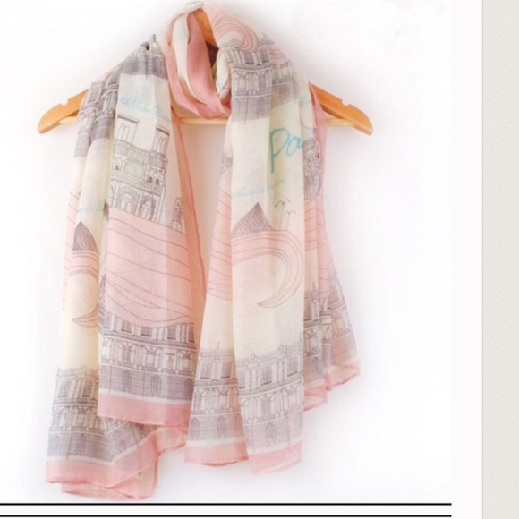 Eiffel Tower print scarf. - Picture 4 of 4