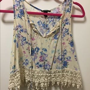Lace Floral Crop Top by Forever 21