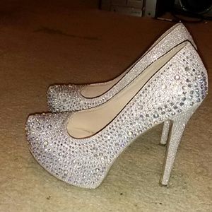Sparkly Silver Heels