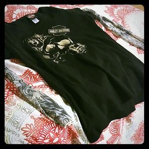 Harley Davidson T shirt with fake tattoo sleeves