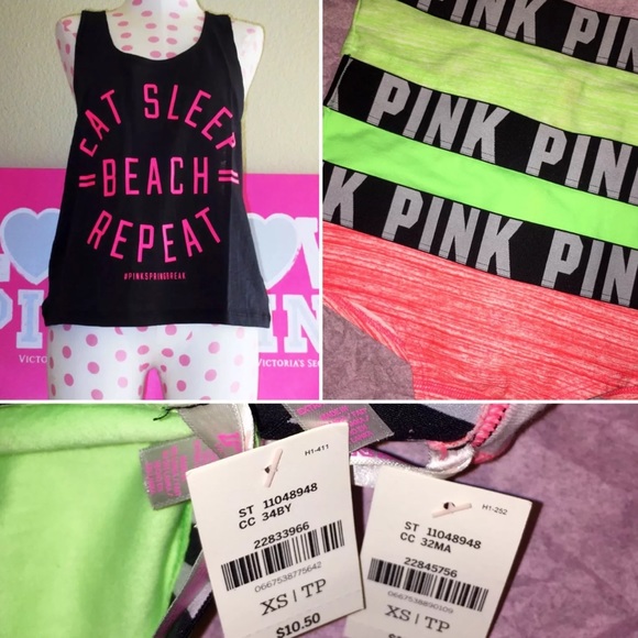 VICTORIA'S SECRET PINK TANK TOP AND CHEEKY PANTIES
