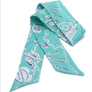 Tiffany & Co- blue & silver silk scarf. Price DROP