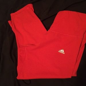 Adidas red/orange work out capris