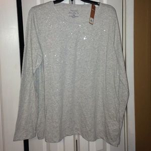 Long sleeve T-shirt gray with silver light weight