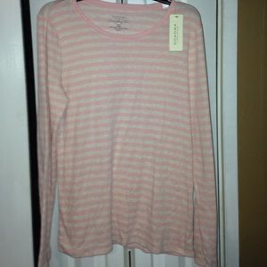 Long sleeve T shirt lightweight material pink/tan