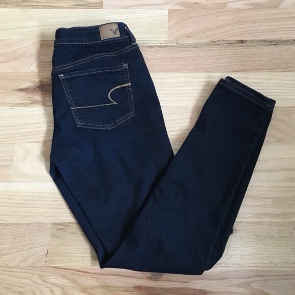 AEO dark wash jeggings 8 long