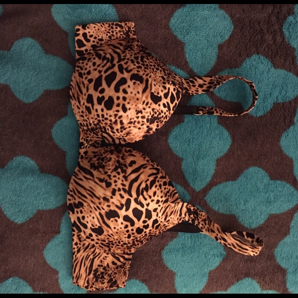 VS leopard print push-up bra 36B