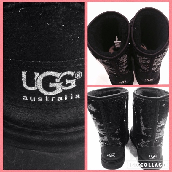 UGG Black Sequins Short Boots, Size7 - Picture 4 of 4