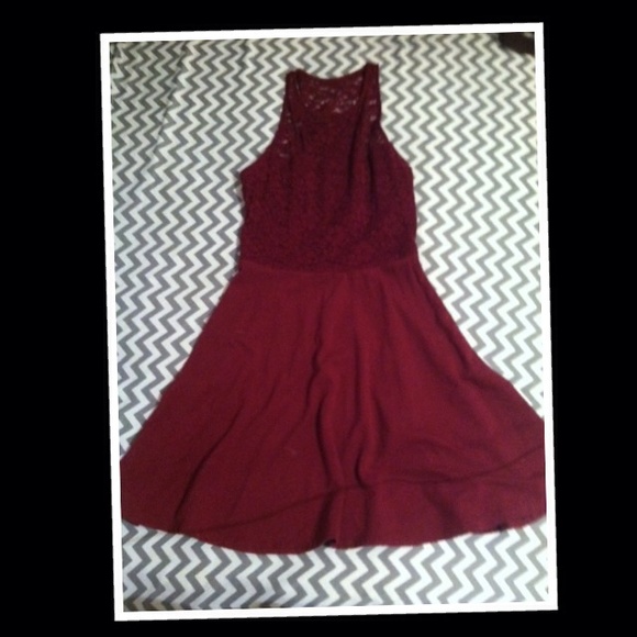 Burgundy lace dress
