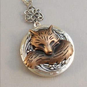 Sweet Little Fox Locket.  Locket Necklace