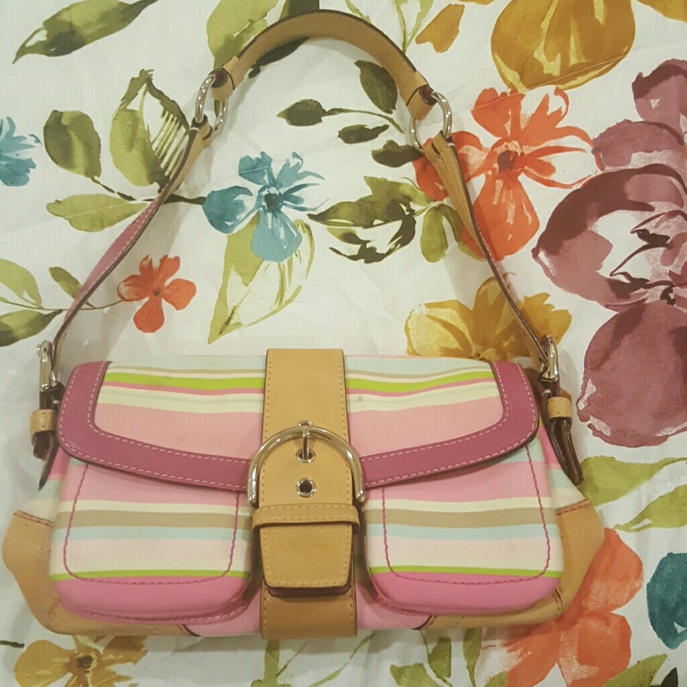 Coach  Multi colored striped purse