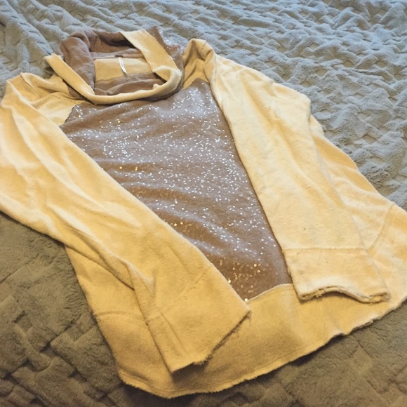 Free People cotton sequined hoodie