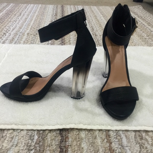 Glaze Black Heel Sandals