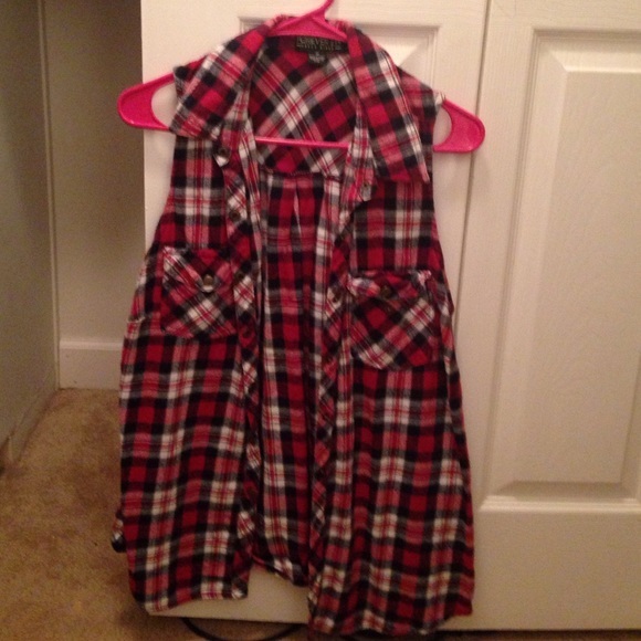 Lumberjack button up sleeveless vest