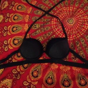 Victoria's Secret bathing suit top, black.