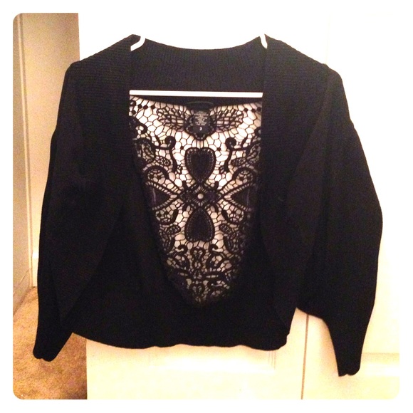 Open back lace sweater