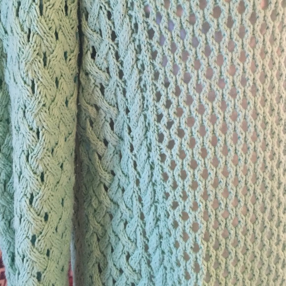 Mint green open weave sweater - Picture 2 of 3