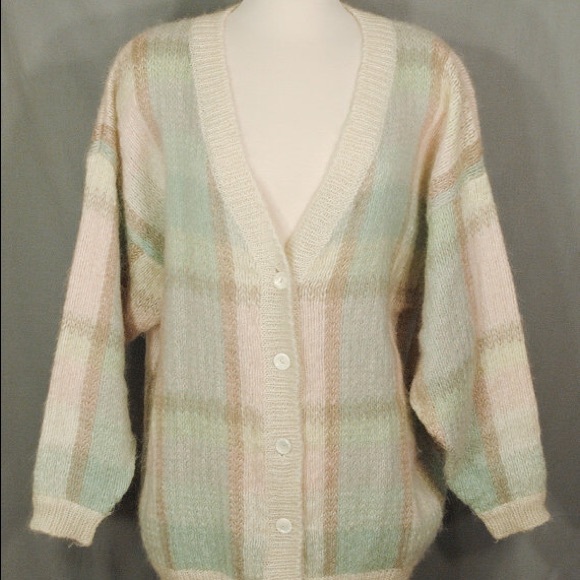 VINTAGE Plaid Mohair Sweater