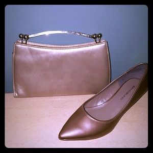 Brushed gold clutch closure  purse