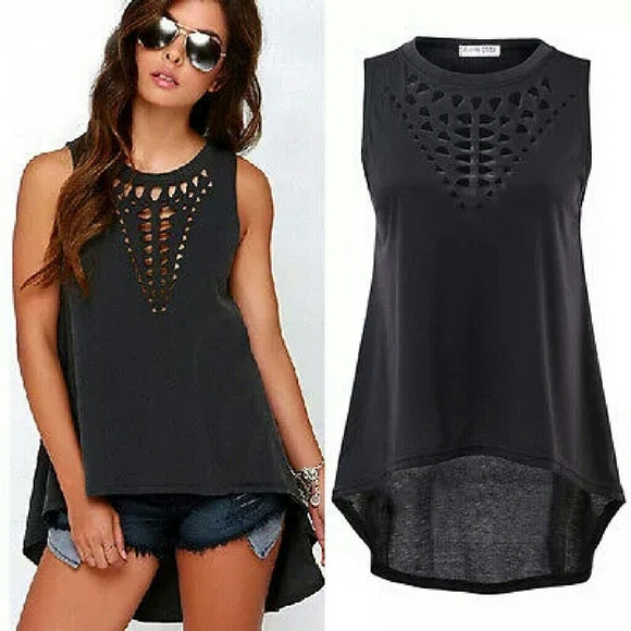 Sleeveless Cutout Top