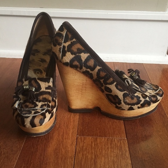 Sam Edelman Leopard Wedges