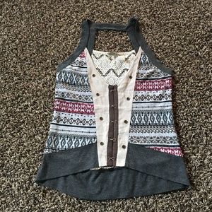Boho button up top