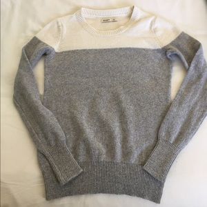Grey and light cream/white color block sweater!