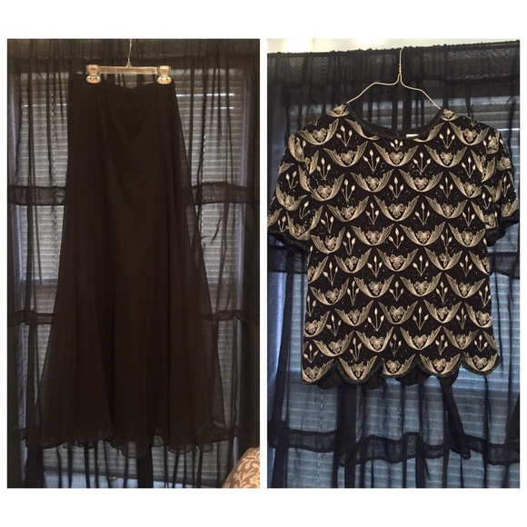 Silver and Black two piece gown