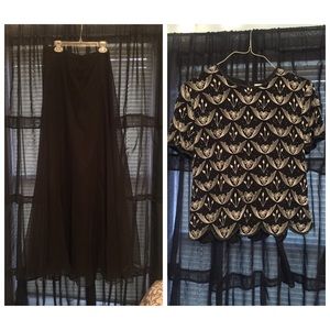Silver and Black two piece gown