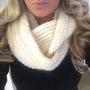 Beautiful cream crocheted infinity scarf