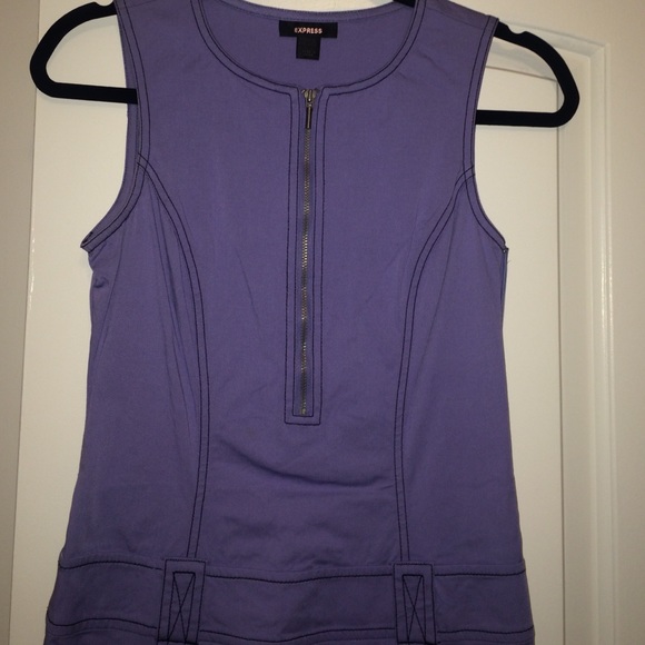 Purple cotton tank dress - Picture 3 of 3
