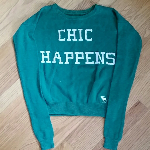 Abercrombie Fitch "Chic Happens" Green Sweater XS